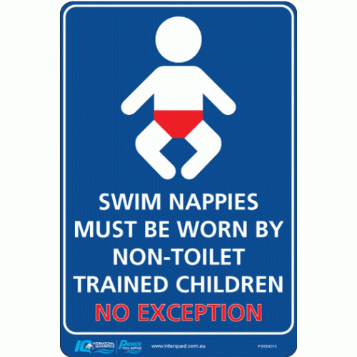 SWIM NAPPIES MUST BE WORN SIGN